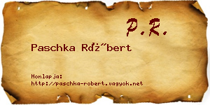 Paschka Róbert névjegykártya